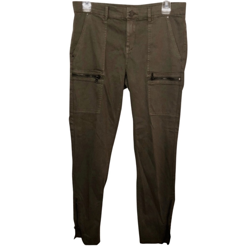 BLANKNYC Olive Green Skinny Jeans with Zippers Size 28